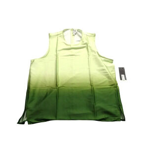 NWT XXL Worthington Hombre Green Sleeveless Polyester Blouse with zipper closure